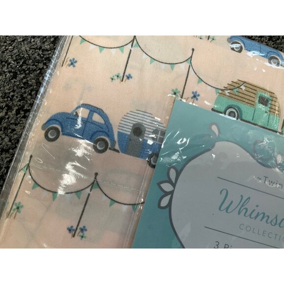 Whimsical Collection Microfiber Twin 3-Piece Sheet Set With Camper & Car Design - Picture 3 of 5